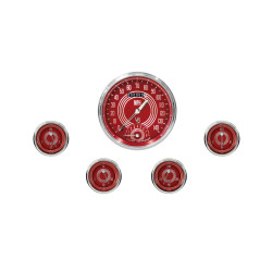 PartzBiz CM V8RS65SLC - Classic Instruments V8 Red Steelie Five เกจชุด PartzBiz CM V8RS65SLC - Classic Instruments V8 Red Steelie Five เกจชุด