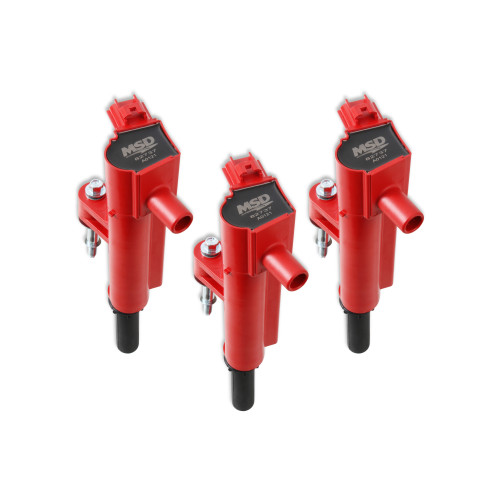 PartzBiz CM: 827376-MSD Ignition Coil - Blaster - Chrysler 3.7L - Red - 3-Pack