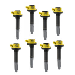 PartzBiz CM 140060-8 - ACCEL คอยล์จุดระเบิด Super Coil Series 2011-2016 เครื่องยนต์ Ford 5.0L Coyote, สีเหลือง, 8-Pack