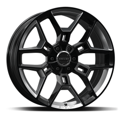 PartzBiz CM CS45-395512-BS - Carroll Shelby Wheels CS45 - 22 x 9.5 in. - 6 x 135  12mm Offset - Black w/Chrome Powder Inserts