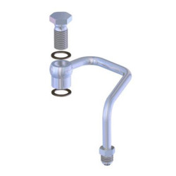 PartzBiz CM 091702DS - Detroit Speed Hardline Pressure Tube w/ Banjo Bolt Connector
