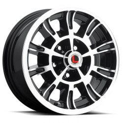 PartzBiz CM LW66-50754A - Legendary Wheels GT6 - 15 x 7 in. - 5 x 4.5 - 4.25 BS - Gloss Black/Machined