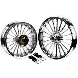 PartzBiz HD 19032154 - Turbo Spoke Wheel For Harley '14-later Harley Touring bikes - 21x3.5 Chrome Front Wheel