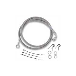 PartzBiz HD 1204-2750 - 44-7/8” Braided Stainless Steel Front Brake Line Kit 1987-96 Harley Softail
