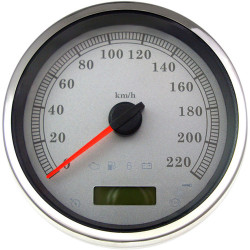 PartzBiz HD 2210-0465 - 5” Programmable Electronic Speedometer White KM/H Harley FLHR Softail Dyna 04-13 PartzBiz HD 2210-0465 - 5” Programmable Electronic Speedometer White KM/H Harley FLHR Softail Dyna 04-13