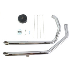 PartzBiz HD 30-4049 - 1 3/4” Chrome Slash Cut Header Wrap Drag Pipes Exhaust 1986-03 Harley Sportster