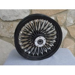 PartzBiz HD 37-727 - Black Out 16” X 3.5” 48 Fat King Spoke Rear Wheel Rim Harley Touring Softail