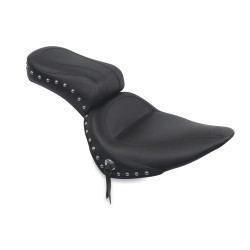 PartzBiz HD 75076 - Mustang Original Vintage One-Piece Chrome Studded Seat 2000-2006 Harley Softail