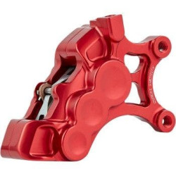 PartzBiz HD AN02-205 - Arlen Ness 02-205 Red 6-Piston Caliper for 14" Disc Front Left Harley & Custom