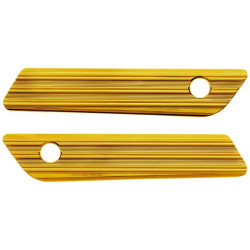 PartzBiz HD AN03-606 - Arlen Ness 03-606 Gold Saddlebag Latch Covers Billet Pair Harley Touring 14-21