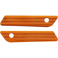 PartzBiz HD AN03-610 - Arlen Ness 03-610 Orange Saddlebag Latch Covers Billet Pair Harley Touring 14-21