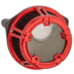 PartzBiz HD AN18-172 - Arlen Ness 18-172 Red Anodized Cut Method Clear Stage 1 Air Cleaner 01-17 T/C 18-172