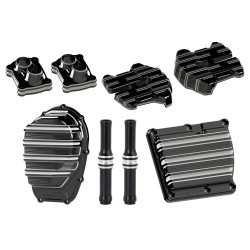 PartzBiz HD AN03-983/ AN18-263/ AN03-863/ AN03-643/ AN12-583 - Arlen Ness 5-Piece Black 10-Gauge Engine Cover Kit 2017-2018 M8 Harley Touring 03-983 / 18-263 / 03-863 / 03-643 / 12-583 / 0940-1659 / 0940-1663 / 1105-0213 / 0928-0090 / 0940-1661