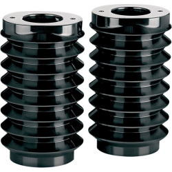 PartzBiz HD AN20-021 - Arlen Ness Black Anodized Retro Fork Boot Slider Covers Harley 86-15 FLSTF FLSTN | 20-021