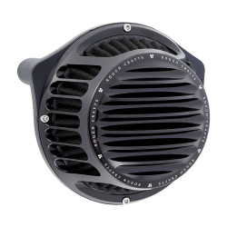 PartzBiz HD ANRC-600-011 - Arlen Ness Rough Crafts Black Round Air Cleaner Harley Sportster XL 91-Up