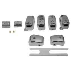 PartzBiz HD TR482832 - Biker's Choice Chrome Handlebar Switch Caps 96-13 Harley FLH/T Repl. 71803-03 482832 370851