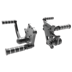 PartzBiz HD MU45898 - Black Billet Forward Control Foot Peg Kit 5/8" Harley Big Twin 4 Speed Softail 36-99