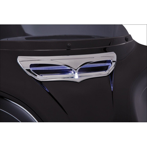 PartzBiz HD: 4420968-Ciro Chrome Lighted Fairing Scoop Intake Trim Accent for Harley FLH/T 14-16 | 40010 PartzBiz HD: 4420968-Ciro Chrome Lighted Fairing Scoop Intake Trim Accent for Harley FLH/T 14-16 | 40010