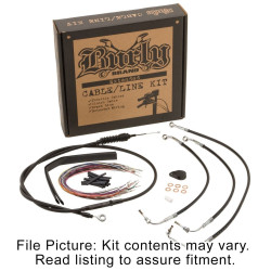 PartzBiz HD B30-1032 - Burly Black Vinyl Extended Cable Kit for 13" Bars on Harley Touring Non ABS CVO | B30-1032 PartzBiz HD B30-1032 - Burly Black Vinyl Extended Cable Kit for 13" Bars on Harley Touring Non ABS CVO | B30-1032