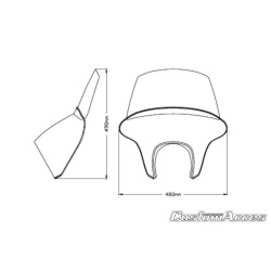 PartzBiz HD TR304764 - Custom Acces Batwing SML Fairing Long Clear Honda Rebel CMX 300 500 17-Up