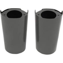 PartzBiz HD 688753 - Custom Chrome Smooth Black Stock Length Repl OEM 49mm Upper Slider Covers 14-17 | 688753