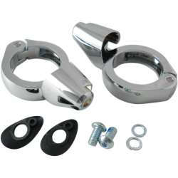 PartzBiz HD DS20201271 - Drag Chrome 41mm Fork Turn Signal Clamp Mounts Harley & Metric Custom