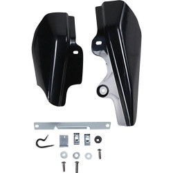 PartzBiz HD DS05040323 - Drag Specialties Black Frame Mounted Engine Heat Deflectors 01-08 Harley Touring 58022-07A 0504-0323