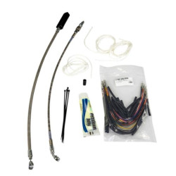 PartzBiz HD FBI-109116 - Fat Baggers 16" EZ Install Stainless Extended Cables Install Kit Harley FL 08-13 | 109116