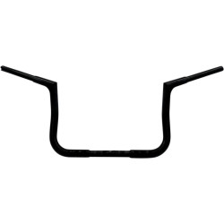 PartzBiz HD FBI-705010-B - Fat Baggers Inc 1-1/4 EZ Install Flat Top Handlebar Black 10 inch Rise Harley 88-Up