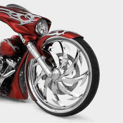 PartzBiz HD HHI-49FLSB-25M-C - HHI Hawg Halters Bomber Chrome 49mm Single Disc NON ABS Lower Fork Legs Harley 14-up 