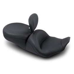 PartzBiz HD MD79672 - Mustang Lowdown Plain Seat With Driver Backrest Harley FLHR & FLHX 97-07 | 79672