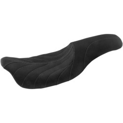 PartzBiz HD MD74112GM - Mustang 74112GM Blk/Grey Gravity Stitch Revere Journey 2-Up Seat H-D FLH/T 08-Up