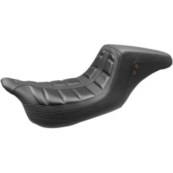 PartzBiz HD MD75239 - Mustang 75239 Black One Piece Squareback 2 Up Seat Harley FLH FLT 08-21 | 75239