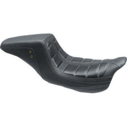 PartzBiz HD MD75239GM - Mustang 75239GM Gun Metal Stitch Squareback 2 Up Seat Harley FLH FLT 08-21 | 75239GM