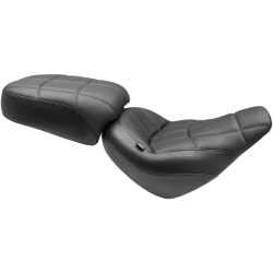 PartzBiz HD MD75160 - Mustang Solo Front Black Harley Seat W/O Backrest Cube Stitch 18-23 FXBB/FXBBS | 75160